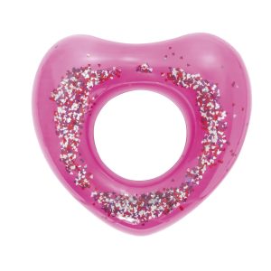 anello da bagno gonfiabile rosa con glitter