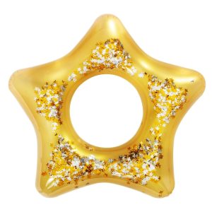 anello da bagno gonfiabile, oro con glitter